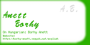 anett borhy business card